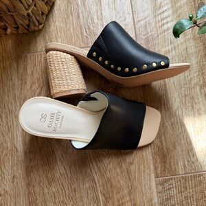 Oasis Society Serena Black Studs Slip on Heel